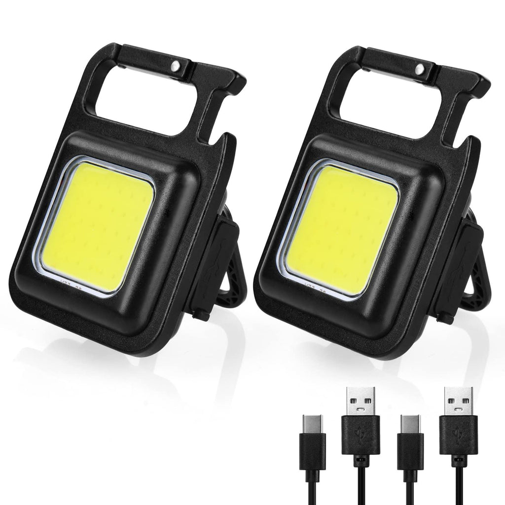 Mini COB LED Keychain Light – Rechargeable Portable Flashlight with Magnet, Bottle Opener & Stand