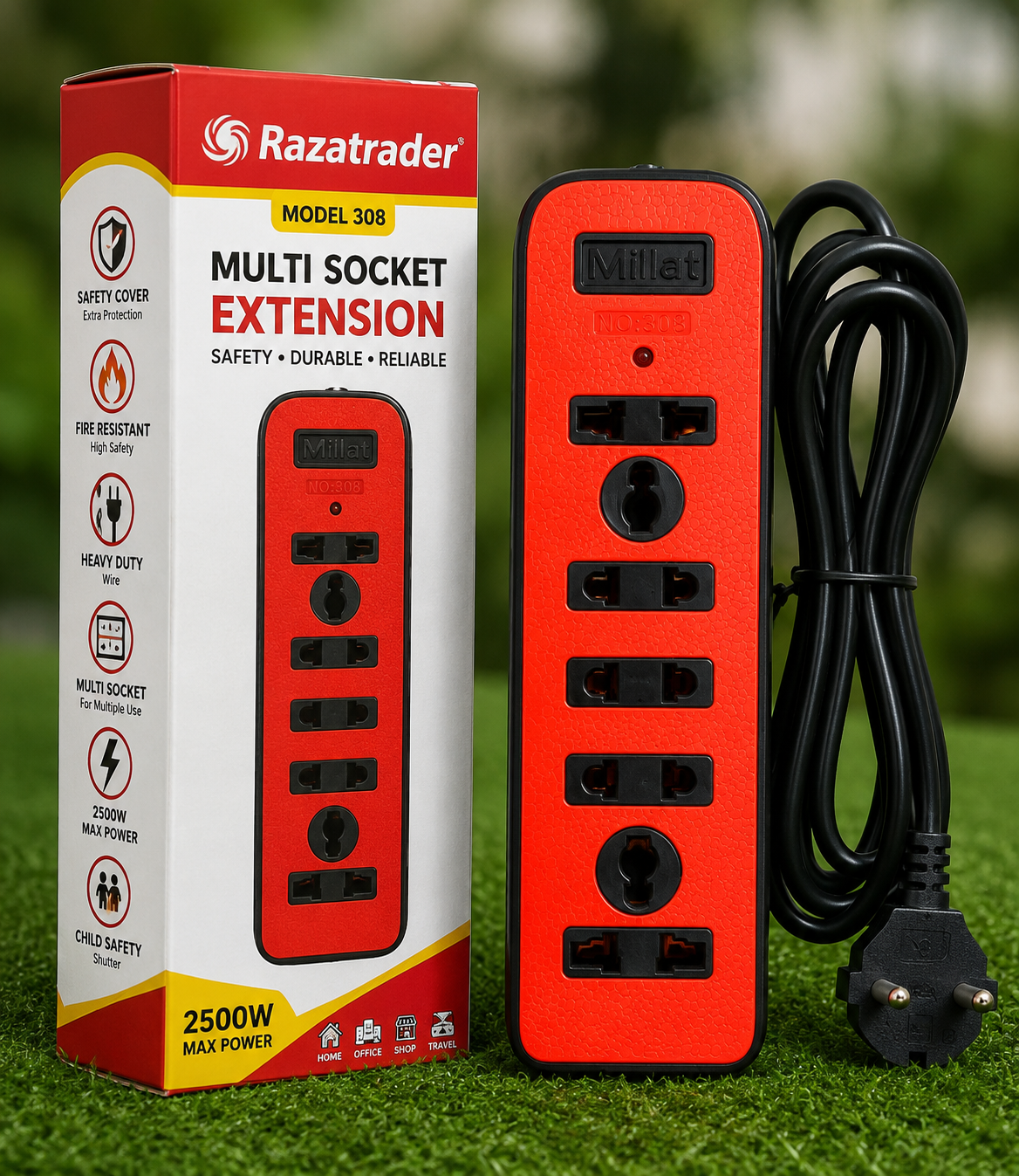 Razatrader Model 206 Multi Socket Extension Board.
